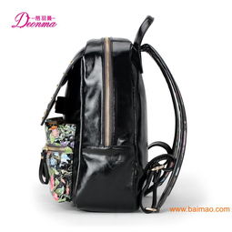 蒂羽曼碎花铆钉双肩包 时尚与实用的完美结合